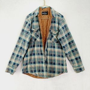 Northwest Territory Flannel Jacket Coat Blue Grey Plaid Double Jacket Shirt